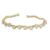 108385, SQUARE CUBIC ZIRCONIA ACCENT CRYSTAL RHINESTONE STRETCH CUFF BRACELET