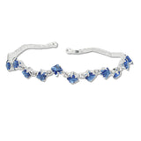 108385, SQUARE CUBIC ZIRCONIA ACCENT CRYSTAL RHINESTONE STRETCH CUFF BRACELET