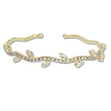 108384, MARQUISE CUBIC ZIRCONIA ACCENT CRYSTAL RHINESTONE STRETCH CUFF BRACELET