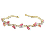 108384, MARQUISE CUBIC ZIRCONIA ACCENT CRYSTAL RHINESTONE STRETCH CUFF BRACELET