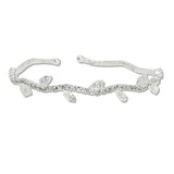 108384, MARQUISE CUBIC ZIRCONIA ACCENT CRYSTAL RHINESTONE STRETCH CUFF BRACELET