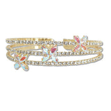 108392, MARQUISE CLOVER CUBIC ZIRCONIA ACCENT CRYSTAL RHINESTONE STRETCH CUFF BRACELET