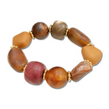 Chunky Tumbled Stone Stretch Bracelet – Gold/Brown · BW73104BRN_WT BW40576 BRN