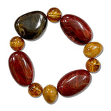 Chunky Marbled Oval Bead Stretch Bracelet – Gold/Brown · BW40576BRN_WT BW73104 BRN