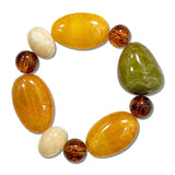 Chunky Marbled Oval Bead Stretch Bracelet – Gold/Multi · BW40576MU_WT BW73104 MU-2