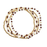 107692, GAME DAY DAINTY MULTI LAYERED BEADED STRETCH BRACELET