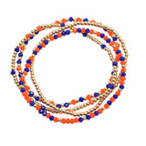 107692, GAME DAY DAINTY MULTI LAYERED BEADED STRETCH BRACELET
