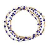 107692, GAME DAY DAINTY MULTI LAYERED BEADED STRETCH BRACELET