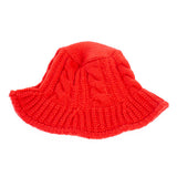 86689, SOLID COLOR CABLE KNIT BUCKET HAT