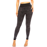 91674, BLACK WITH SILVER MULTI SIZE BLING RHINESTONE LEGGINGS