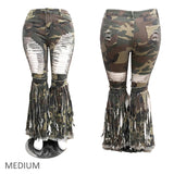 107914, DISTRESSED BELL BOTTOM RIPPED FLARE JEAN ELASTIC WAIST DENIM PANT