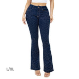 108684, BLING CRYSTAL EMBELLISHED DENIM STRETCH JEANS