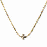 107686, CROSS ACCENT BALL BEADED NECKLACE