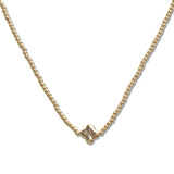 107732, CLOVER WITH DAINTY BEADED NECKLACE