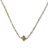 107732, CLOVER WITH DAINTY BEADED NECKLACE
