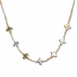 107685, CROSS ACCENT STATION BALL BEADED NECKLACE
