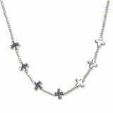 107685, CROSS ACCENT STATION BALL BEADED NECKLACE
