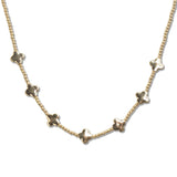 107731, CLOVER WITH DAINTY BEADED STATION NECKLACE