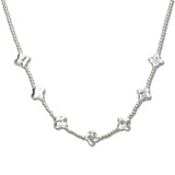 107731, CLOVER WITH DAINTY BEADED STATION NECKLACE