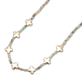 108678, CLOVER ACCENT BEADED NECKLACE