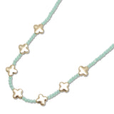 108678, CLOVER ACCENT BEADED NECKLACE