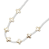 108677, CROSS ACCENT BEADED NECKLACE