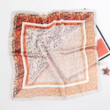 95906, TWO TONE LEOPARD PRINT SILKY SQUARE SCARF