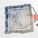 95906, TWO TONE LEOPARD PRINT SILKY SQUARE SCARF