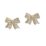107549, BOW PAVE CUBIC ZIRCONIA STUD EARRING