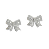 107549, BOW PAVE CUBIC ZIRCONIA STUD EARRING
