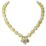 Gold Nugget Charm Beaded Necklace – Gold/Natural · J3995NT DSC8174