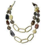 Gold Tone Twisted Link Bead Long Necklace – TPZ · J4030TPZ DSC8177