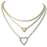 Layered Pearl Heart Necklace – Gold · J3934G DSC8183