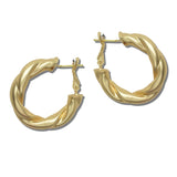 Twisted Matte Metal Hoop Earrings – Matte Gold · EWE1104-MG_NM _DSC8268