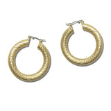 Faceted Chunky Tube Hoop Earrings – Matte Gold · EWE1091-MG_NM _DSC8271