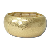 Wide Hammered Stretch Bangle Bracelet – Worn Gold · EWB1016-WG_NM _DSC8283