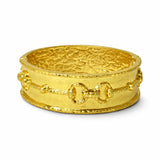24K Gold Tone Hammered Heritage Link Stretch Bangle Bracelet – 24K Gold Tone · BR10051VG24K_TP _DSC8290