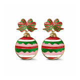 Water Resistant Striped Enamel Bow Ornament Earrings – Gold/Multi · ER10417MLT_TP _DSC8295