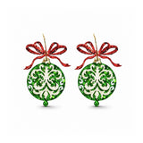 Water Resistant Glitter Bow Christmas Ornament Earrings – Gold/Multi · ER10425MLT_TP _DSC8299