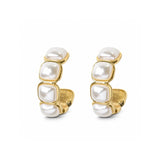Water Resistant Pearl Cushion Huggie Hoop Earrings – Gold/Pearl · ER10347PL_TP _DSC8308