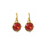 Water Resistant Textured Hoop Cushion Drop Earrings – Worn Gold/Red · ER10499SIAM_TP _DSC8315