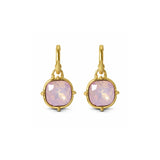 Water Resistant Textured Hoop Cushion Drop Earrings – Worn Gold/Pink · ER10499ROSE_TP _DSC8316