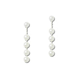Linked Pearl Linear Drop Earrings – Silver · VER1247SV_VOP _DSC8401