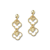 Hammered Open Clover Dangle Earrings – Gold · VER2325GD_VOP _DSC8407
