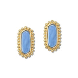 Elongated Hexagon Resin Stud Earrings – Gold/Blue · VER2121BL_VOP _DSC8410