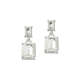 Emerald Cut Rhinestone Drop Earrings – Silver/Clear · VER6242RDCR_VOP _DSC8416