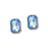 Emerald Cut Rhinestone Stud Earrings – Gold/Blue · VER6928GDDBL_VOP _DSC8419