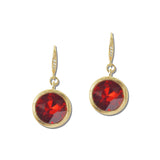 Round Faceted Crystal Drop Earrings – Gold/Red · VER6866SM_VOP _DSC8433