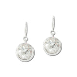 Round Faceted Crystal Drop Earrings – Silver/Clear · VER6866SVCR_VOP _DSC8440