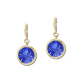Round Faceted Crystal Drop Earrings – Gold/Royal Blue · VER6866SAP_VOP _DSC8441